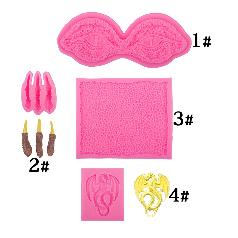 Halloween dragón decoración dragón ojo dragón garra escala molde de silicona suave cerámica fondant pastel de arcilla epoxi decoración de yeso