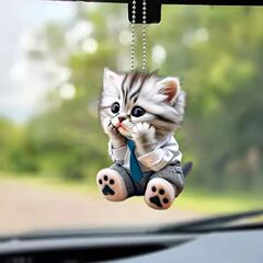 クロスボーダー新製品アクリルカップル猫 2D ペンダント車のインテリア車のバックパックキーホルダー装飾ペンダントギフト