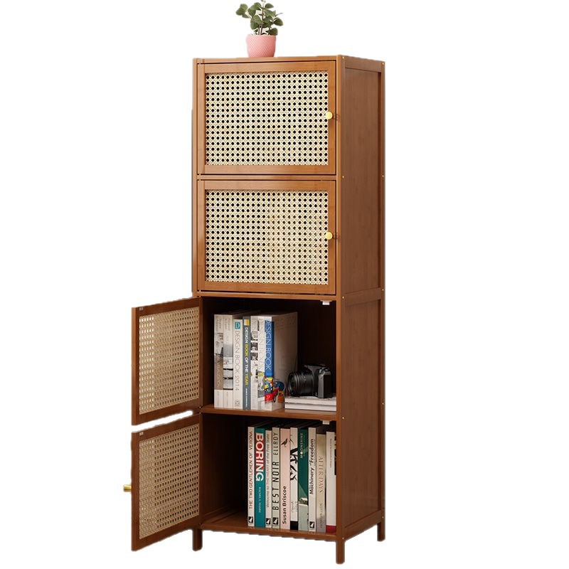 Librería con estante de almacenamiento de puerta, estante de almacenamiento multicapa, armario de almacenamiento de hendidura, gabinete de exhibición de sala de estar, estante de clasificación de estudio doméstico