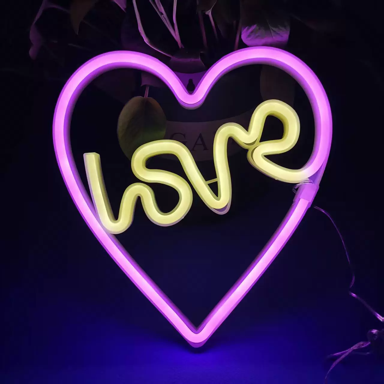 LED неоновая панель‑подвес, многоцветная, питание батарея + USB, для стены и стола