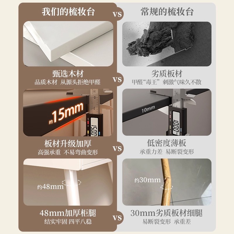 梳妆台现代卧室简约小户型2025新款床头柜一体化妆桌子收纳柜斗柜|undefined