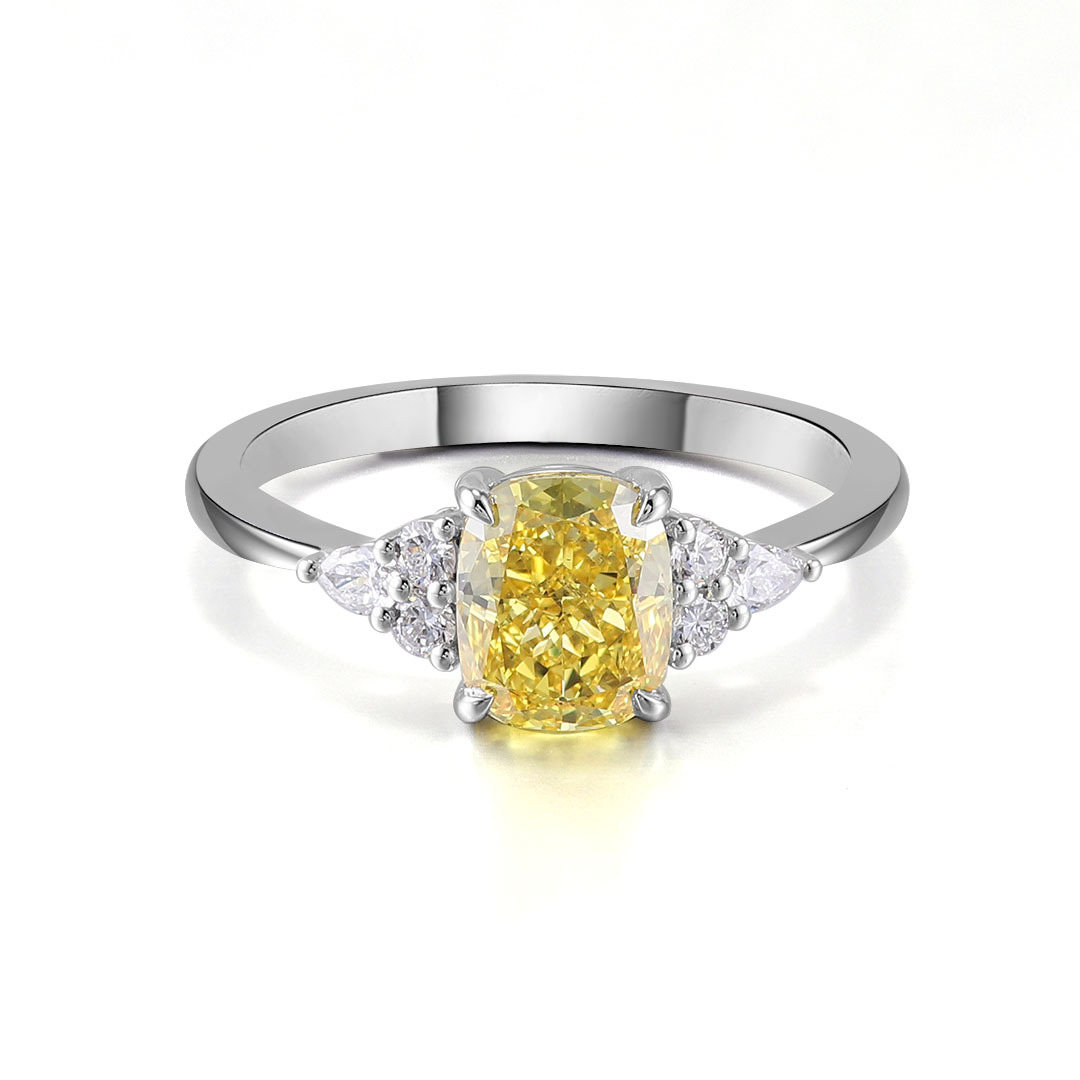 10K 14k 18K Rosengoldbeschichtet Weißgold Plattiert Luxuriös Geometrisch Im Labor Gezüchtete Diamanten Ringe display picture 1