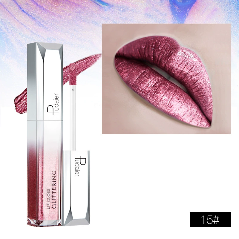 Lip Gloss (Pudaier) Shimmer Pearl Nourishing, 18 Colors, Lip-Volume Enhancing, European Style