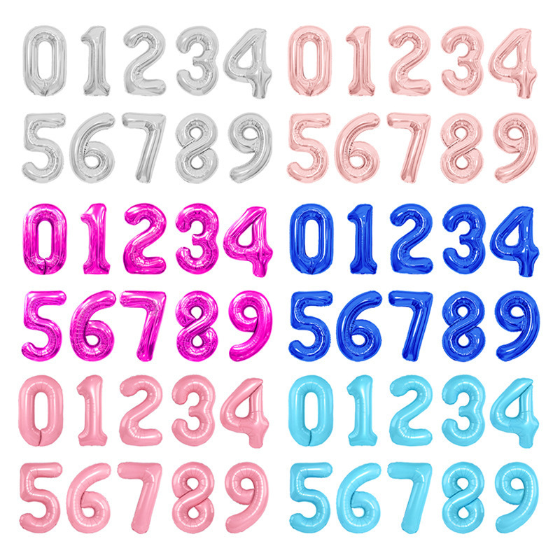 Globo digital Combinación digital Globo de película de aluminio Decoración de Amazon Globo de película de aluminio digital dorado de cuerpo de 32 pulgadas