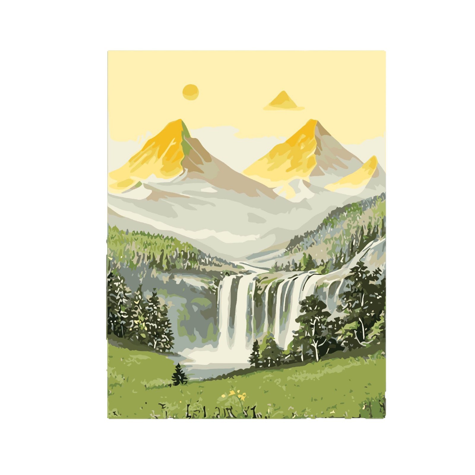 Sunshine Jinshan paisaje didiy pintura al óleo digital relleno de color sala de estar comedor de gran tamaño pintura a mano