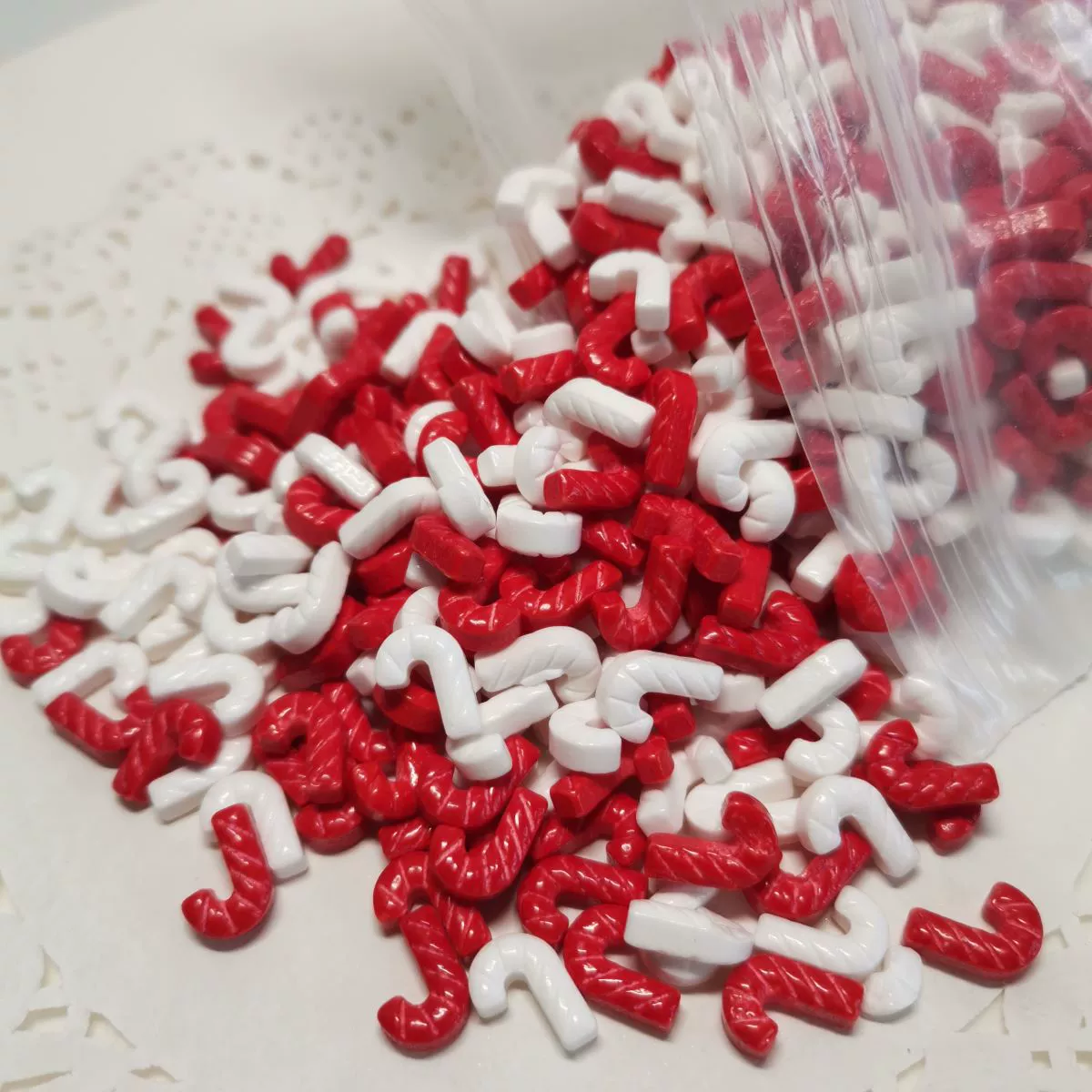 8-миллиметровые красно-белые сахарные палочки для украшения выпечки на Рождество, для крема, глазури, цветного сахара, 1 кг, для десертов