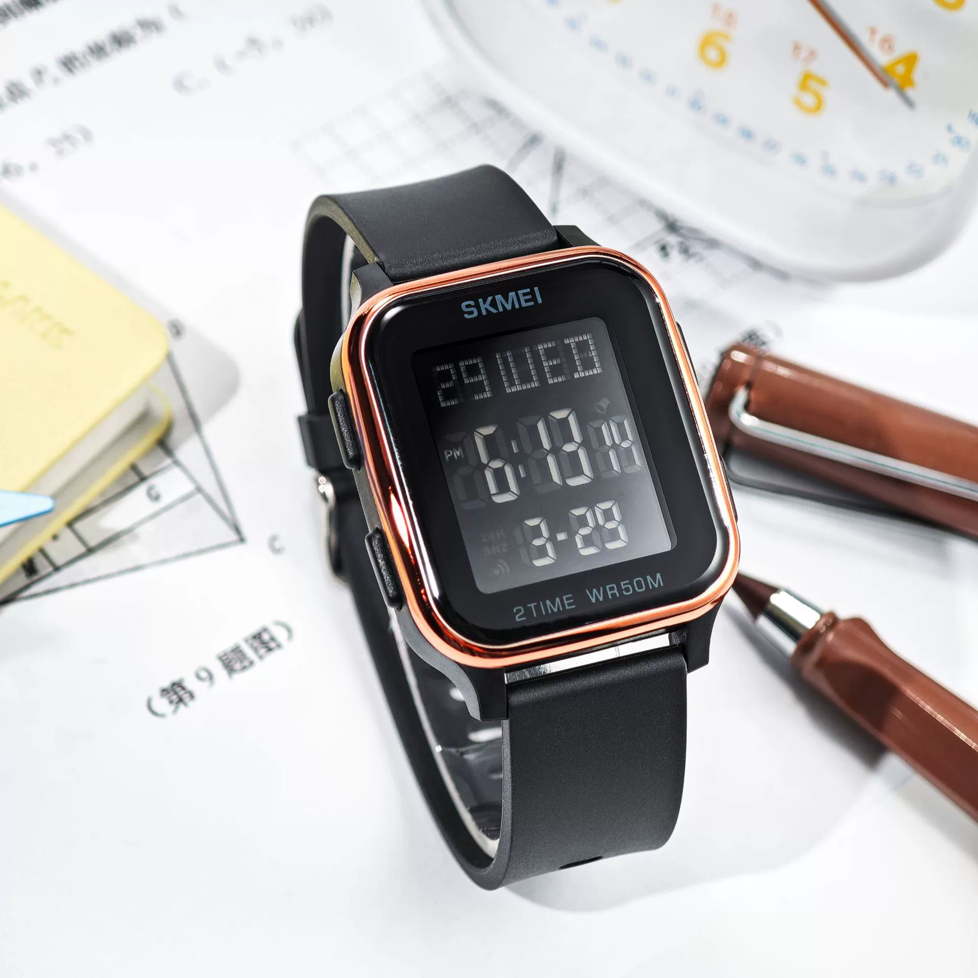 Men's sports fashionable square waterproof electronic trend digital watch