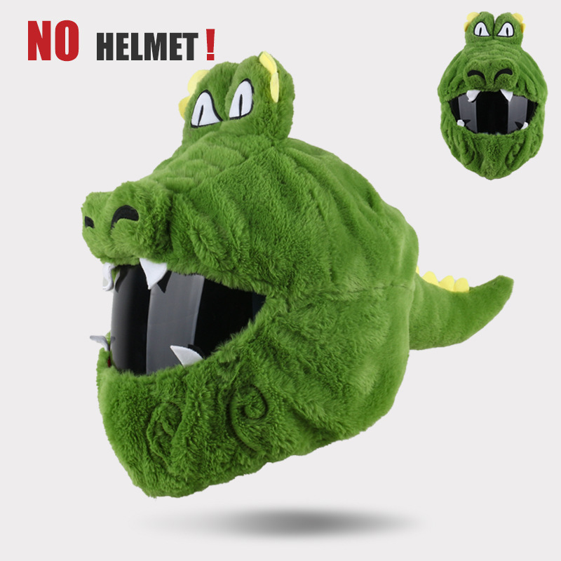 Plush Cartoon Personality: Motuoche Dəbilqə (Kaska) aksesuarları - green-crocodile