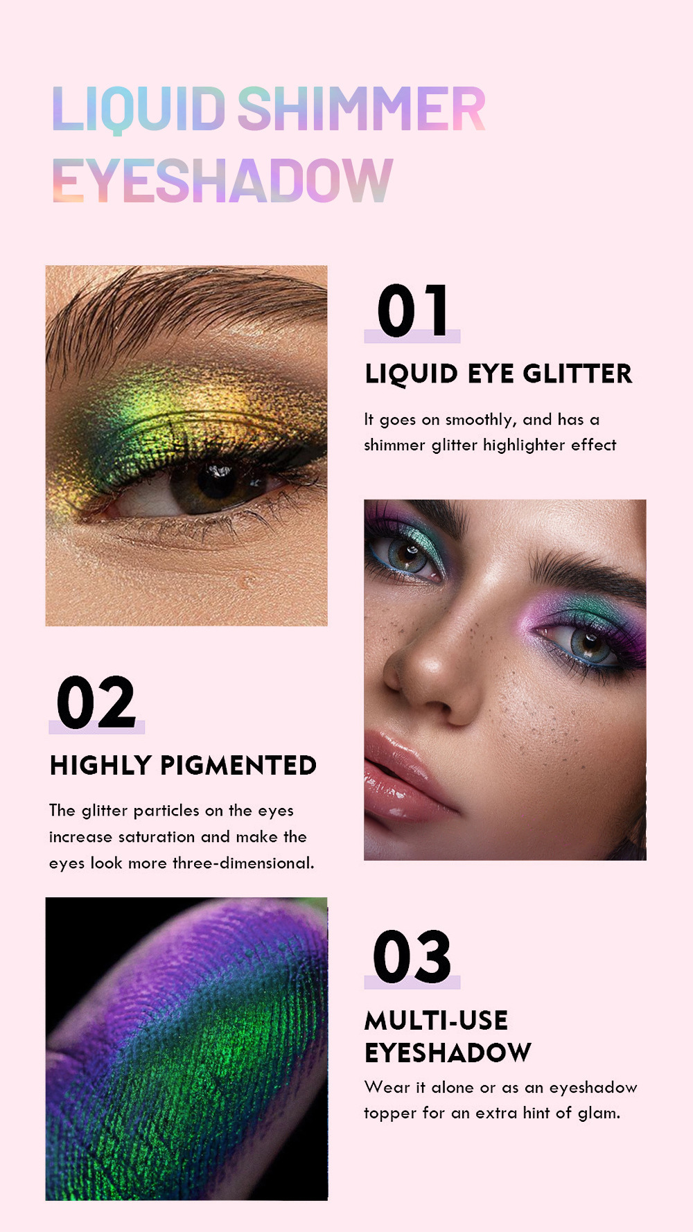 SAM SUGAR Chameleon Pearlescent Liquid Eyeshadow, Farbwechselnd, Aufhellend, Feiner Glitzer, Festtags-Look_voghion.com