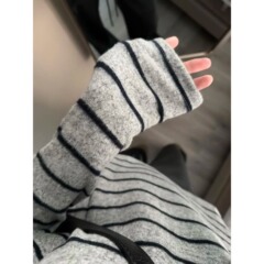 韩系显瘦内搭加厚磨毛T恤女秋季宽松慵懒针织衫撞色条纹长袖上衣