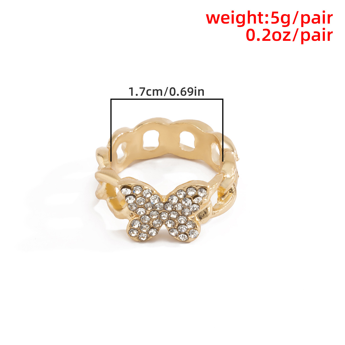 Simple Hollow Alloy  Butterfly Ring display picture 2