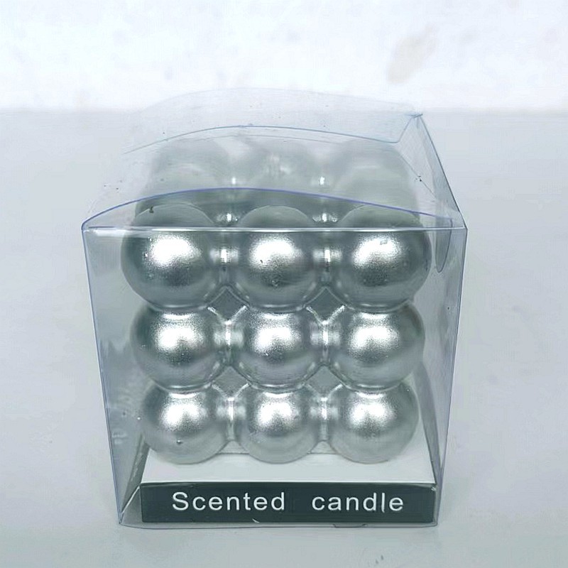 Metal de plata Cubo de Rubik caja de la vela