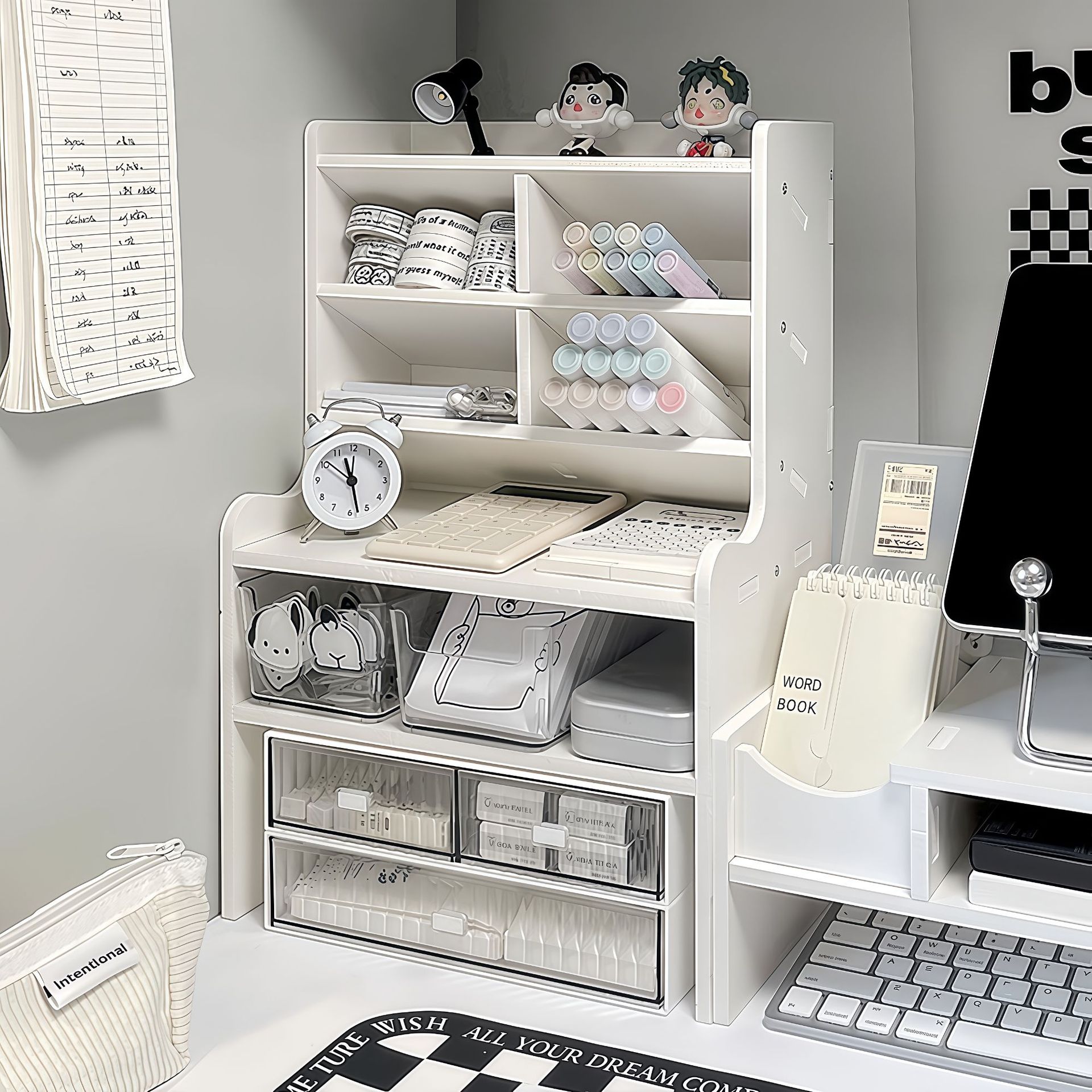 Desktop Storage Rack Multi-Layer Dormitory Desk Stationery Book Organization Cosmetics Makeup Brush Storage Table Storage Rack