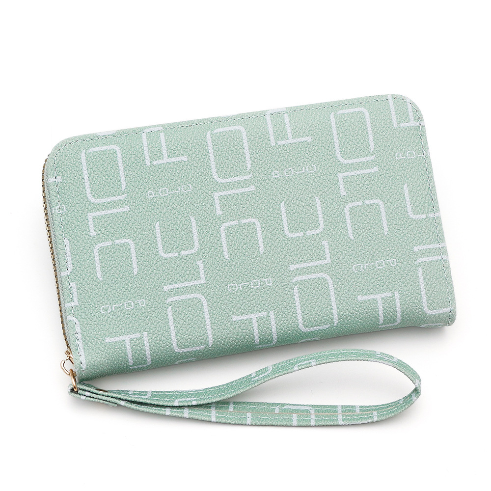 Nuevo bolso de tarjetas de mujer billetera con cremallera de moda impresión de tendencia bolso de tarjetas de visita de gran capacidad bolso de mano bolso de cambio al por mayor