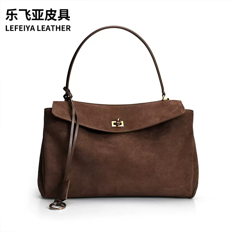 b家roden磨砂牛皮大容量托特包中性锁扣真皮女包轻奢单肩斜跨包