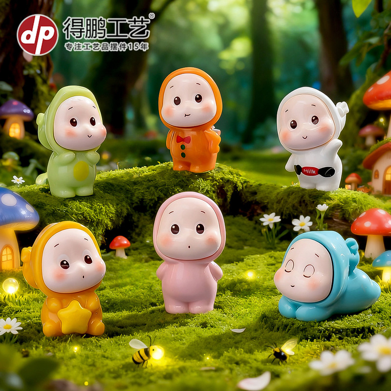 Cute and Creative Cartoon Figurines, Adorable DIY Dollhouse Decorations, Accessories, Mini Car and Desktop Ornaments