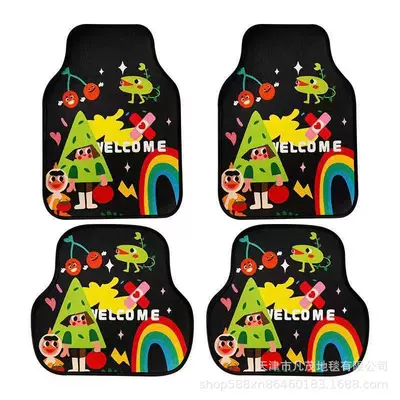 Avtomobil döşəmə paspasları | Car Decoration, Crystal Velvet, Non-Slip - cartoon-floor-mat-03-set-of-four-5055-cm-crystal-velvet