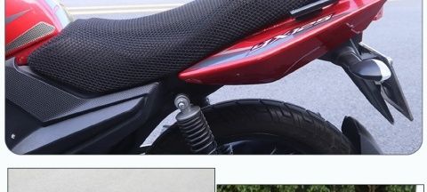 125 Motorcycle Cushion Cover Universal Five-Star Diamond Leopard Honeycomb Seat Cover Sunscreen Heat Insulation Four Seasons Universal Thickened Breathable