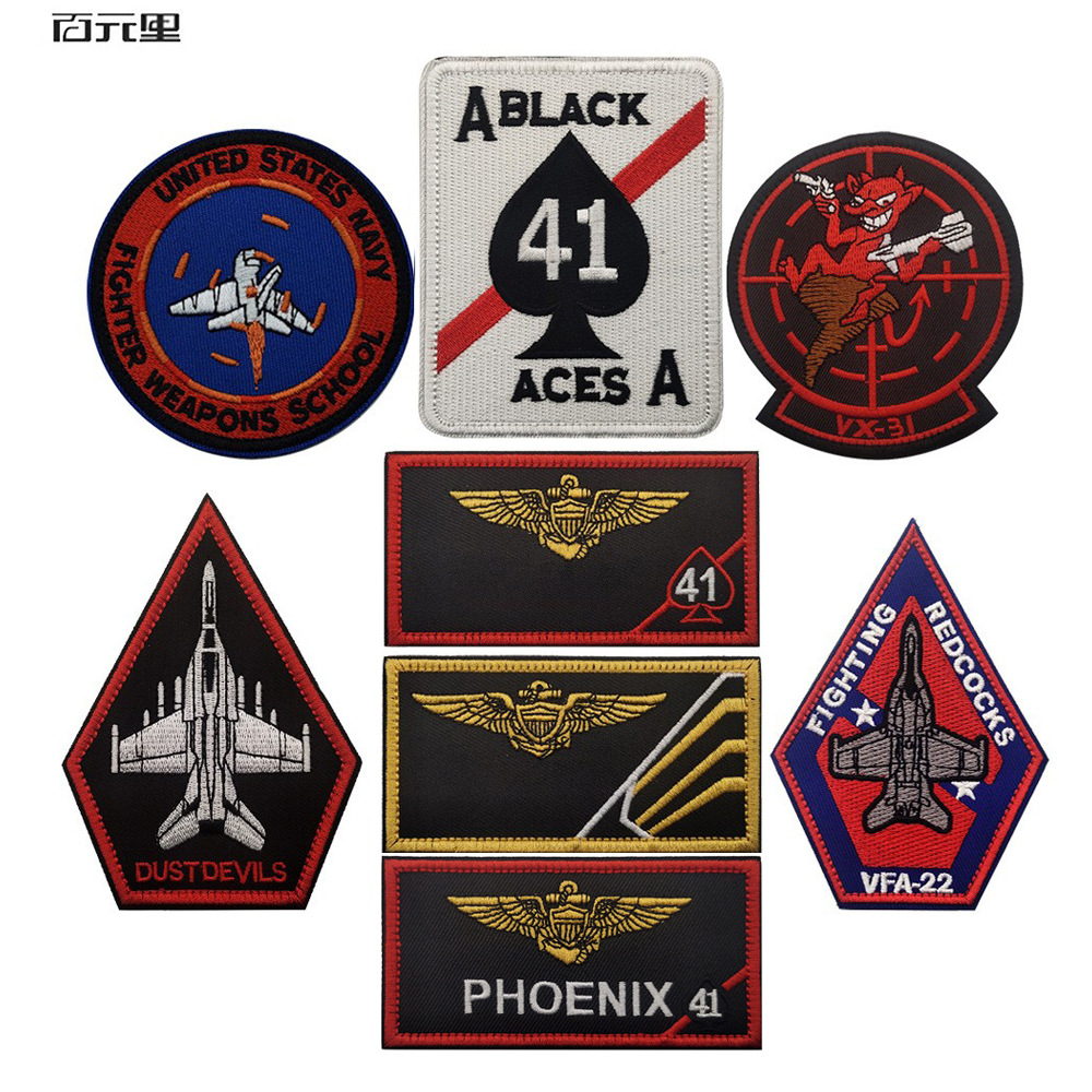 泰沣现货壮志凌云美国 A41黑皇牌 BlackAces中队贴章徽章刺绣布贴