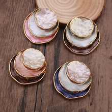 跨境爆款三层立体圆环珐琅彩磁吸胸针宴会庆典节日女士高级感胸针