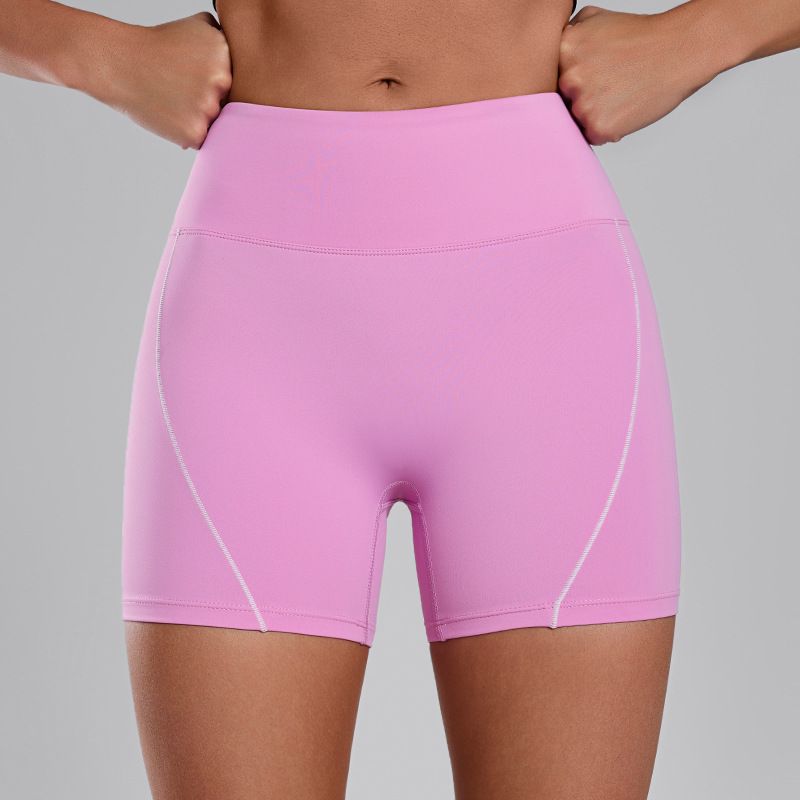 Nuevos pantalones cortos de yoga desnudos transfronterizos de primavera y verano para mujeres correr y acondicionarse ajustados de cintura alta y caderas deportivas bottom pants