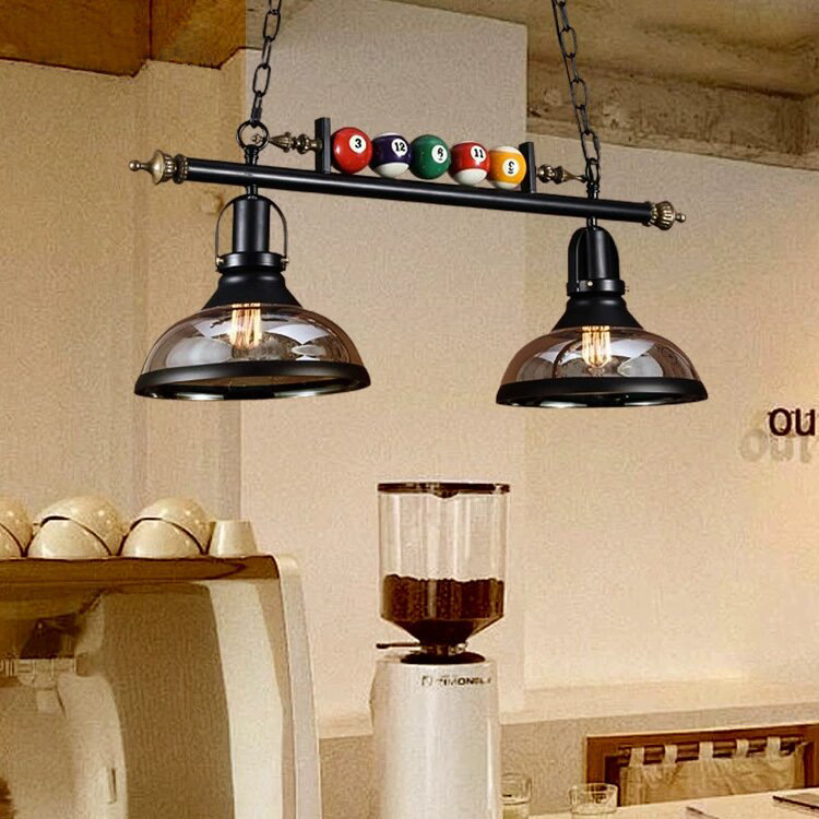 Lámpara retro americana creativa de billar candelabros de hierro forjado sala de estar comedor bar billar sala de vestir estilo industrial