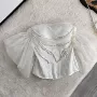 显瘦修身重工白色胸衣