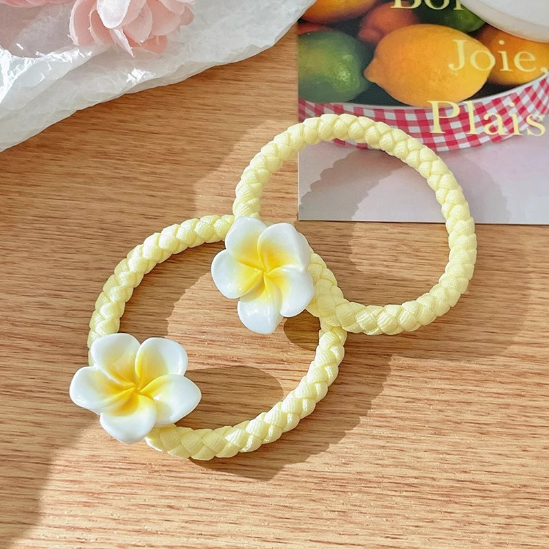 Coreano dulce perla huevo flor de pelo de vacaciones de flores de vacaciones de playa pinzas de cabello de flores