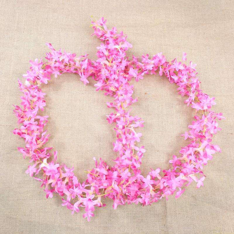 Lilac Fake Vine Artificial Plastic Flower String Garland Indoor Ceiling Air Conditioner Pipe Wrap Wholesale_maomaolike.com