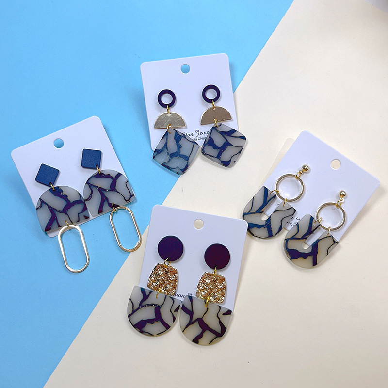 Women's Gender Hollow Out Design 1 Pair Original Design Artistic U Shape Semicircle Color Block Hollow Out Soft Clay Drop Earrings