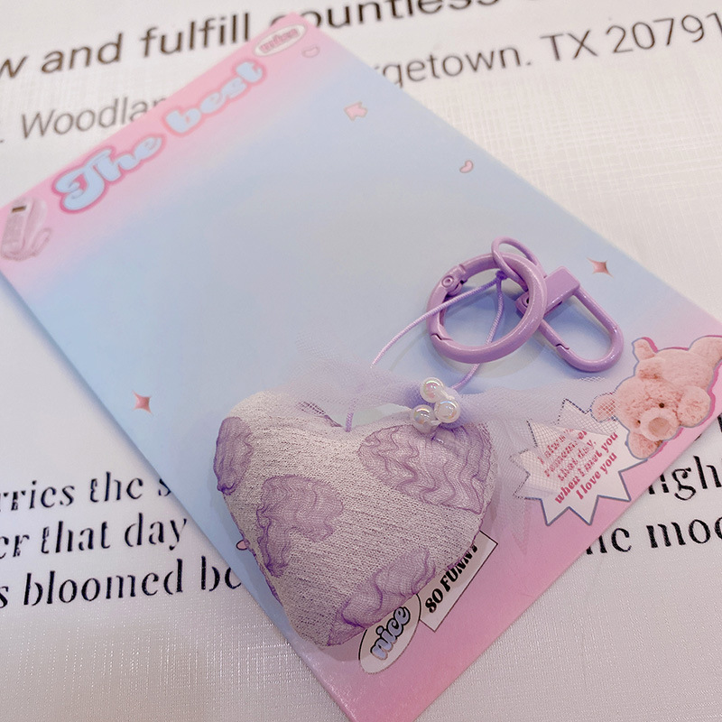 HD843A025 tela de otoño púrpura relleno de algodón muñeca llavero colgante bolso colgante de teléfono móvil