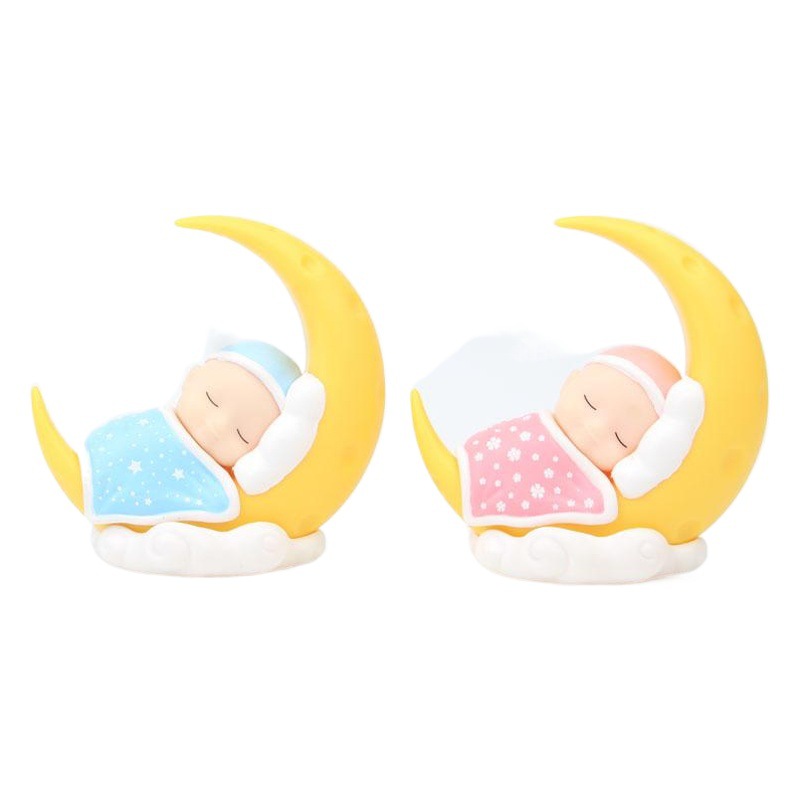 Decoración de la torta DIY dormir Bebé Luna plug-in fiesta de cumpleaños de los niños decoración de la muñeca micro-Vista Decoración