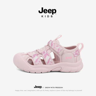 Jeep Children's Sandals Outdoor Girls' Non-slip Beach Shoes 2025 Summer New Boys' Breathable Tracing Shoes