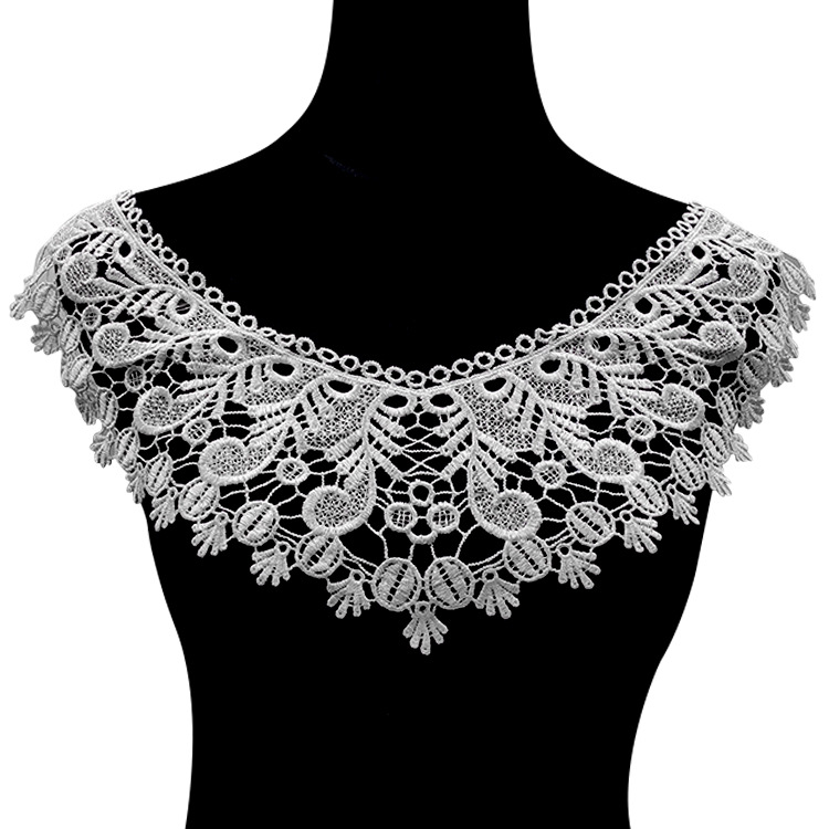 水溶蕾丝领花 涤光丝刺绣胸花 立体镂空绣花假领子 DIY花边辅料