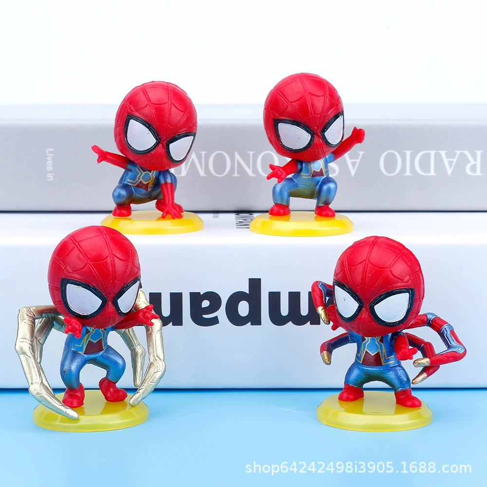 Комплект PVC, герои, милый минифигурка, кукла, паук, 8 шт