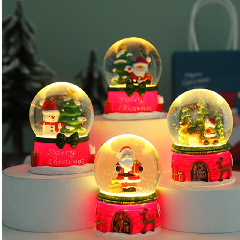 Creative Customized Santa Claus Resin Anime Cartoon Crystal Ball Christmas Gift Can Be Customized with Pictures and Handmade