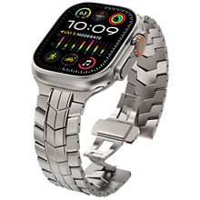 适用苹果手表带变形金刚钛合金iwatchs1-9ultra2高端金属钢带跨境