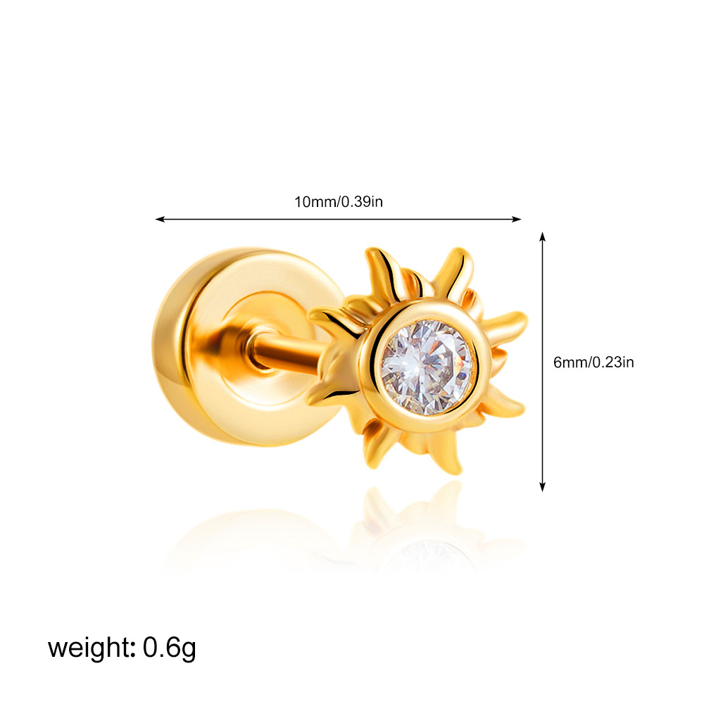 2g Weight 201 Stainless Steel Ear Needle Material Ear Studs Classification 1 Piece Quantity Casual, Daily Occasion Copper Material Star, Moon, Heart Shape Pattern All Seasons Season Women's Gender Plating Design Elegant, Simple Style Style 1 Piece Elegant Simple Style Star Moon Heart Shape Plating Copper Ear Studs 20