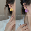 Acrylic retro earrings with tassels, fashionable spray paint, accessory, European style, flowered