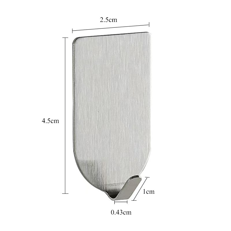 Cross-Border Stainless Steel Hooks, Wall-Mounted, Strong Adhesive, No Trace, No Nails, No Drilling, for Bathroom, Kitchen Storage Cross-Border Stainless Steel Hooks, Wall-Mounted, Strong Adhesive, No Trace, No Nails, No Drilling, for Bathroom, Kitchen Storage