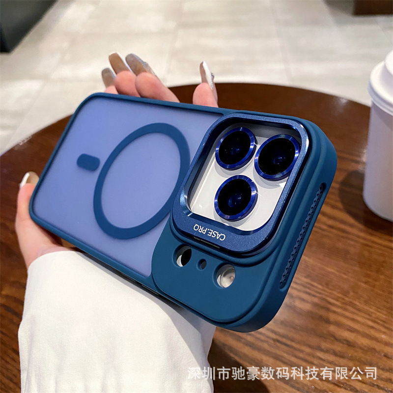 适用iPhone17promax镜头支架手机壳苹果16肤感磨砂15防摔磁吸套14|undefined