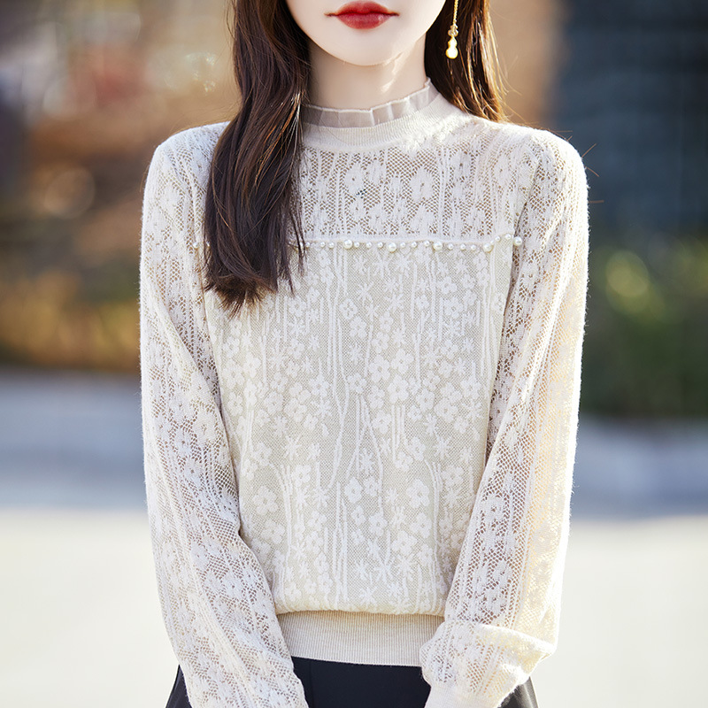 Summer solid color thin elegant long-sleeve