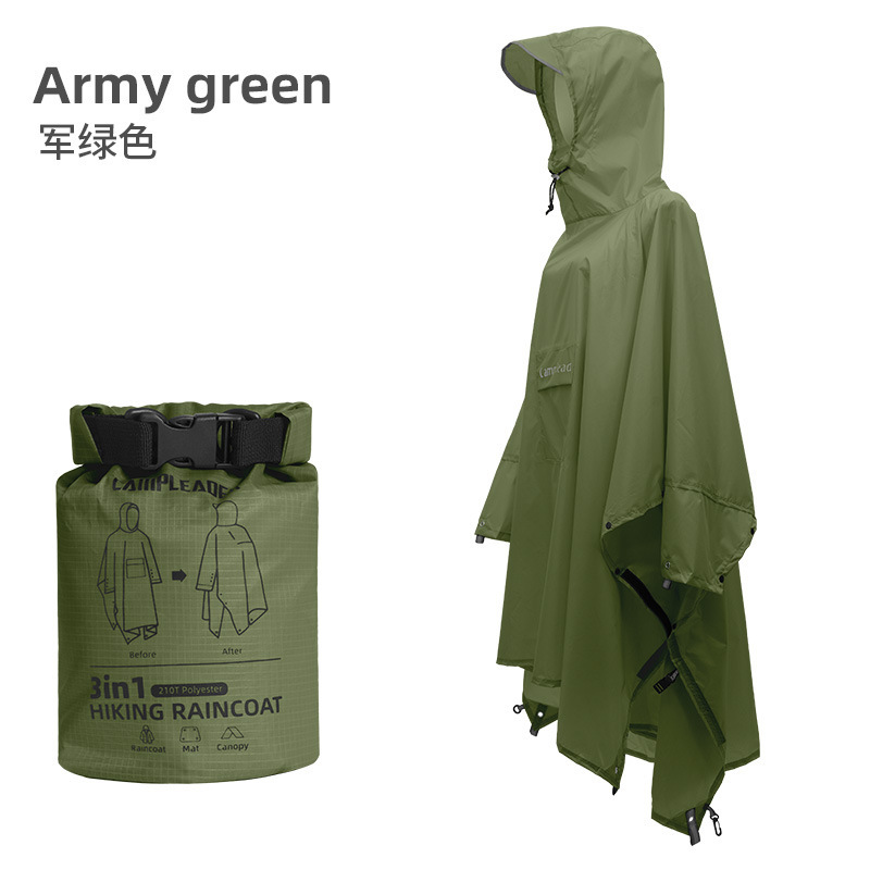 ハイキングや登山用のアップグレードされたアウトドアスリーインワンレインコート、防風性と防雨性のサイクリングレインコート、多機能ナイロン緊急用|undefined