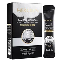 Mengxi Blue Bamboo Charcoal пузырьковая Очищающая маска самовспенивающая увлажняющая маска для глубокого очищения пор