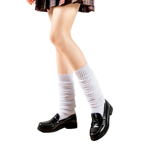 Cross-border loose socks stack socks JK socks sleeve knitting Japanese style single bubble socks white elephant socks