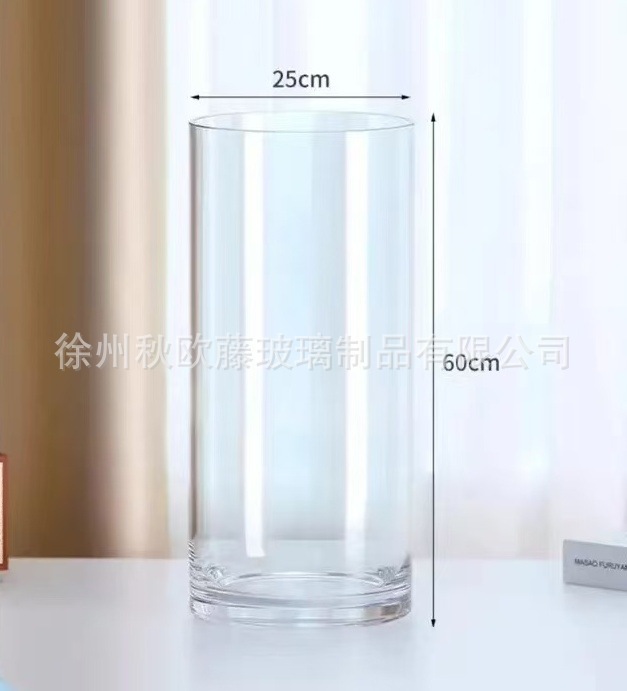 大号透明直筒玻璃花瓶批发客厅落地富贵竹鲜花水培花器摆件ins风|undefined
