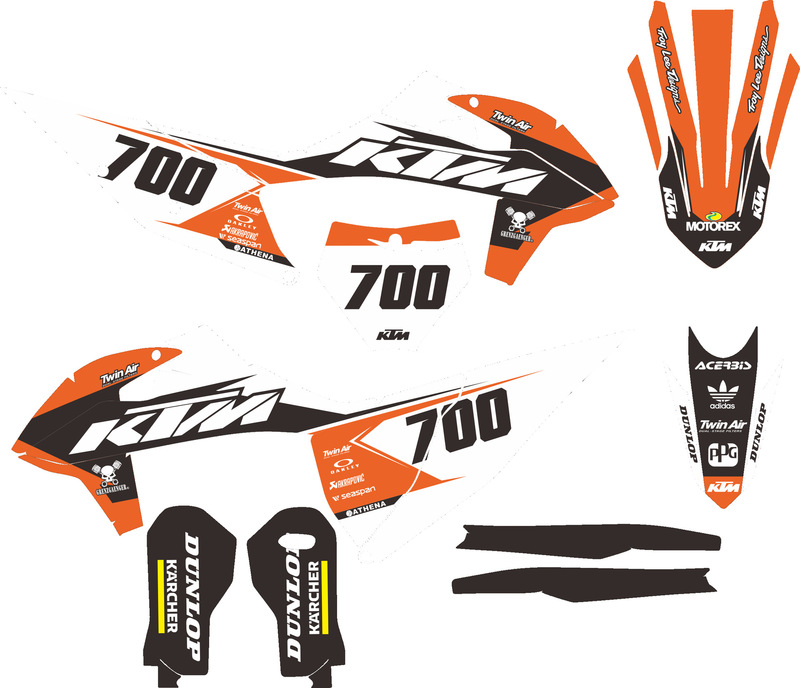 KTM250EXCF ステッカーデカールプリントステッカーフィルム Gaosai モトクロスステッカーレーザーに適しています|undefined