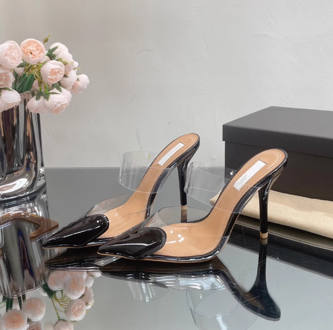 Transparent Sandals for Women 2026 Spring and Summer New Fairy Style Pointed Toe Stiletto Heart-Shaped High Heels Sexy Closed-Toe Mules Transparent Sandals for Women 2026 Spring and Summer New Fairy Style Pointed Toe Stiletto Heart-Shaped High Heels Sexy Closed-Toe Mules