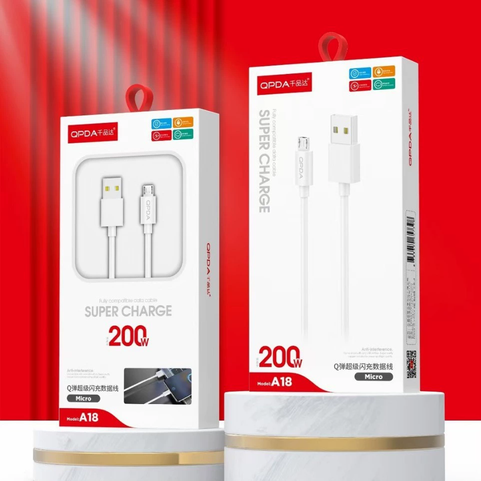 Зарядный кабель с флэш-зарядкой 200W A18/A19/A20, 1 м, варианты Type‑C/Lightning/Android