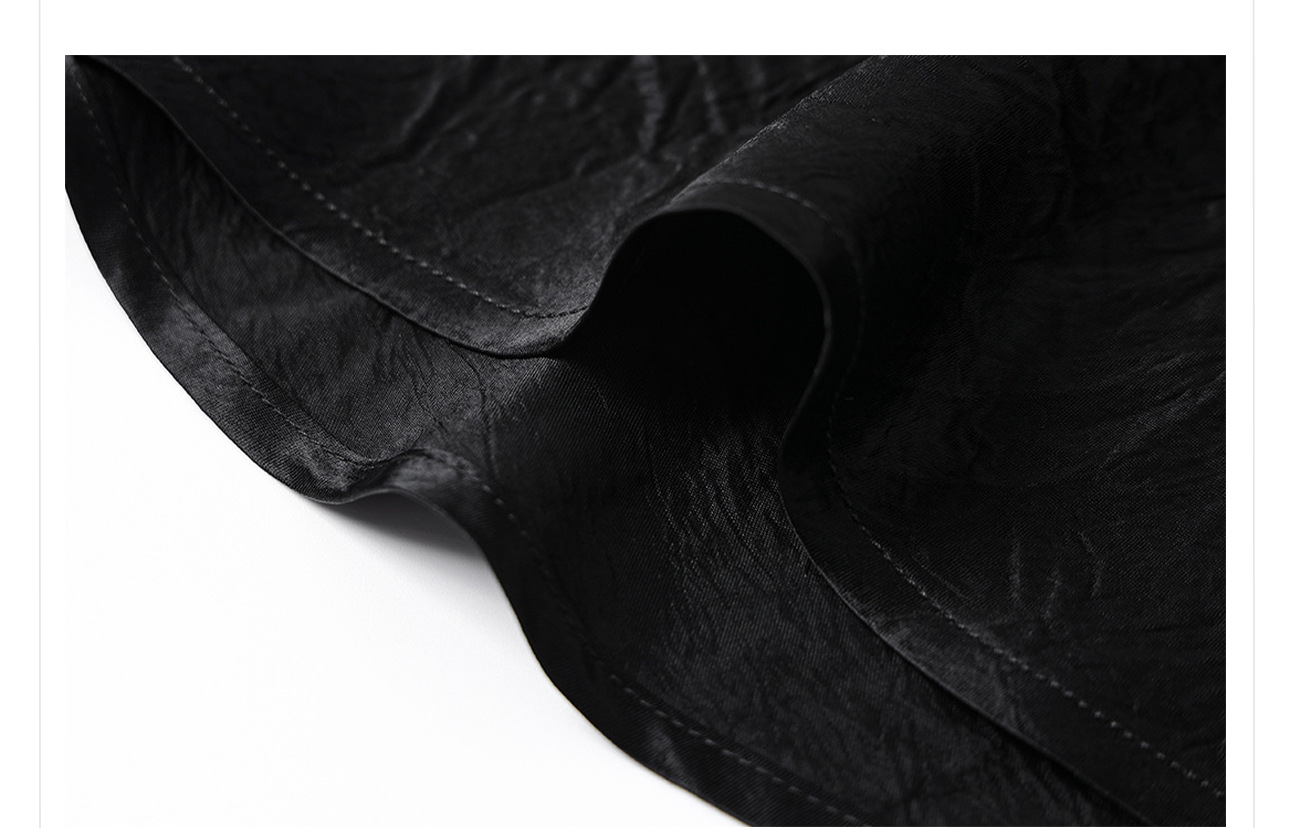 Váy dây đeo eo cao phong cách Trung Quốc mới chất acetate màu trơn dáng dài sang trọng M4081B — Màu đen, Màu xanh lam, Màu camel, Màu xám bạc chi tiết 49